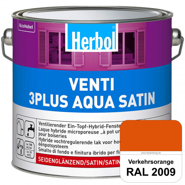 Venti 3Plus Aqua Satin (RAL 2009 Verkehrsorange) wasserbasierter & feuchtigkeitregulierender Ein-Top