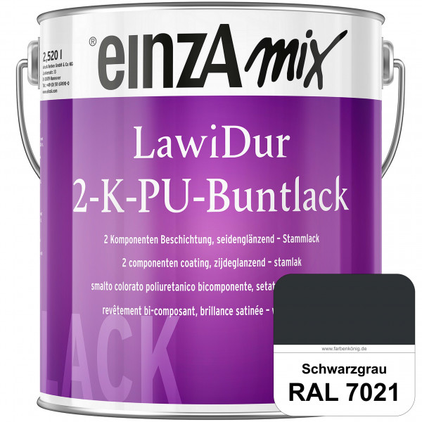 einzA LawiDur 2-K-PU-Buntlack - Seidenglanz (RAL 7021 Schwarzgrau)