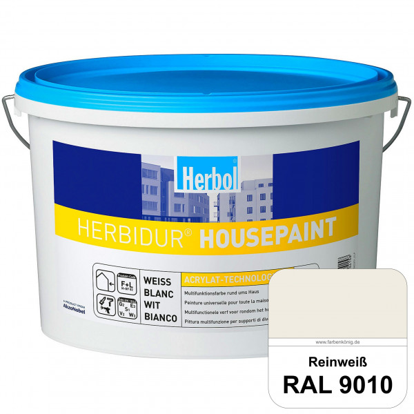 Herbidur Housepaint (RAL 9010 Reinweiß) seidenmatte Reinacrylat-Fassadenfarbe