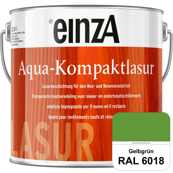 einzA Aqua-Kompaktlasur (RAL 6018 Gelbgrün) wasserverdünnbare & feuchtigkeitsregulierende Lasurbesch