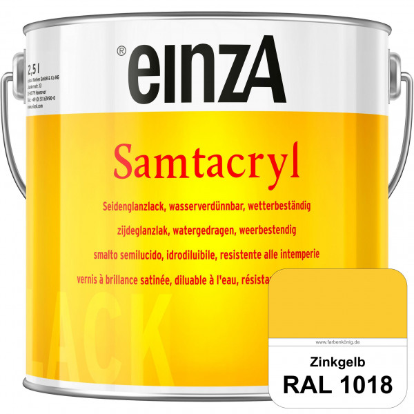 einzA Samtacryl (RAL 1018 Zinkgelb) wetterbeständige seidenglänzende Acryl-PU-Lackfarbe
