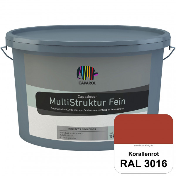 Capadecor MultiStruktur fein (RAL 3016 Korallenrot) quarzgefüllte Zwischen- und Schlußbeschichtung i