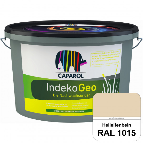 IndekoGeo (RAL 1015 Hellelfenbein) Ressourcenschonende Premium Innenfarbe für stumpfmatte Oberfläche