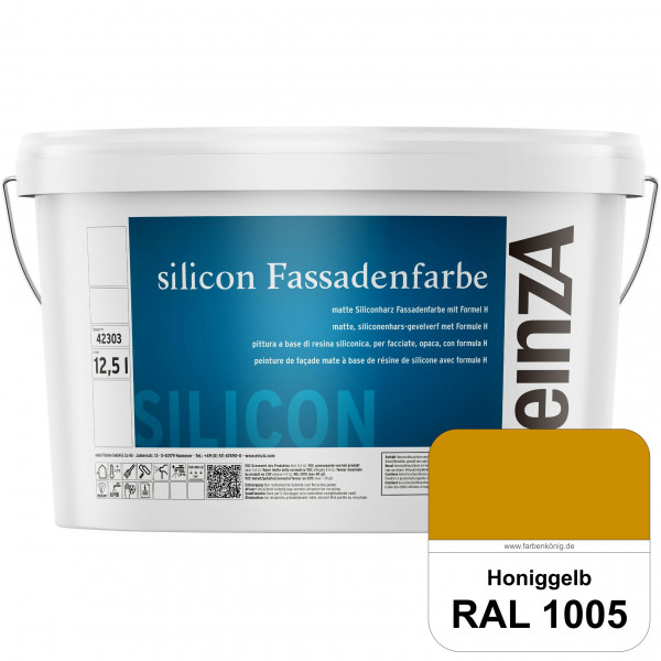 einzA silicon Fassadenfarbe (RAL 1005 Honiggelb) Hochwertige Siliconharz-Fassadenfarbe