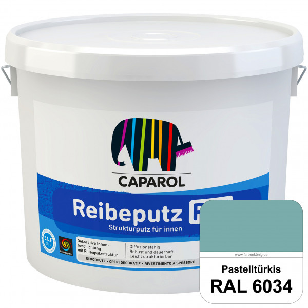 Reibeputz R 15 (RAL 6034 Pastelltürkis) Dekorputze für dekorative Innenbeschichtungen