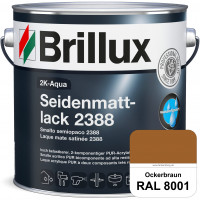 2K-Aqua Seidenmattlack 2388 (RAL 8001 Ockerbraun) mechanisch und chemisch hoch belastbar für außen &