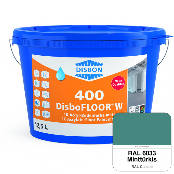 DisboFLOOR W 400 1K-Acryl-Bodenfarbe (RAL 6033 Minttürkis)