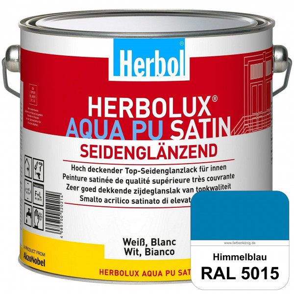 Herbolux Aqua PU Satin (RAL 5015 Himmelblau) Wasserverdünnbarer Top-PU-Seidenglanzlack (Innen)