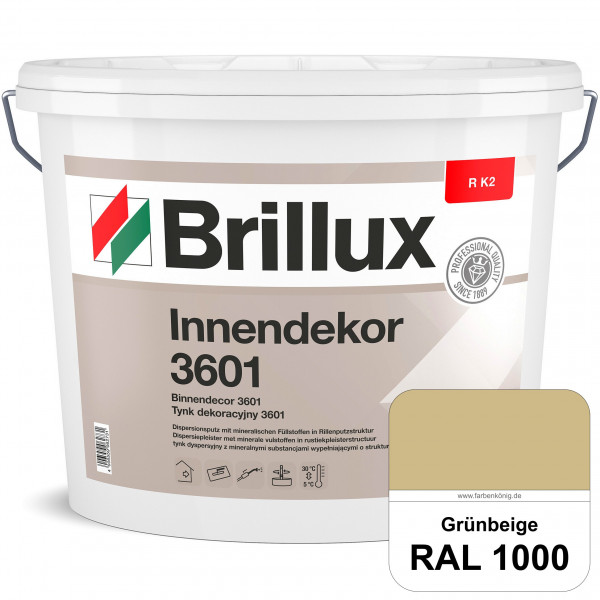 Innendekor ELF R K2 3601 (RAL 1000 Grünbeige) Rillenputz zur Erzielung dekorativer und strapazierfäh