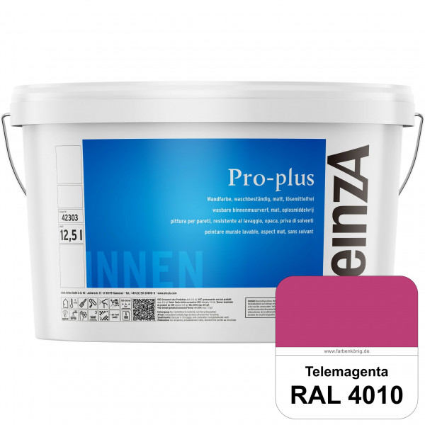 einzA Pro-plus (RAL 4010 Telemagenta) Lösemittelfreie waschbeständige Kunststoff-Dispersionsfarbe