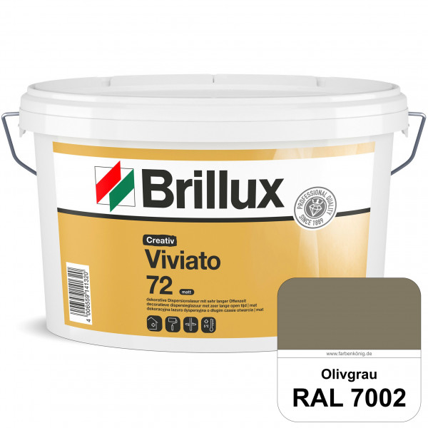 Creativ Viviato 72 (RAL 7002 Olivgrau) Tuchmatte Dispersionslasur für die dekorative Wandgestaltung