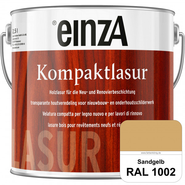 einzA Kompaktlasur (RAL 1002 Sandgelb) Lasuranstrich für den Neu- und Renovieranstrich