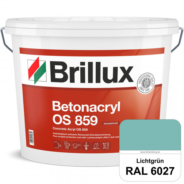 Betonacryl OS 859 (RAL 6027 Lichtgrün) Wetterbeständige Schutzbeschichtung für Betonflächen (Außen)