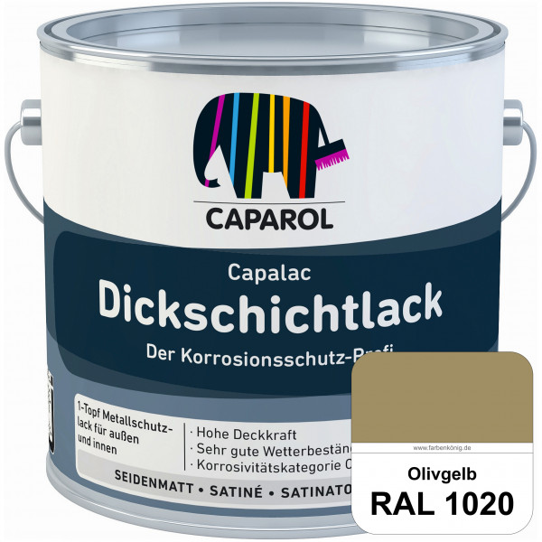 Capalac Dickschichtlack (RAL 1020 Olivgelb) 1-Topf Metallschutzlack (löselmittelhaltig) innen & auße