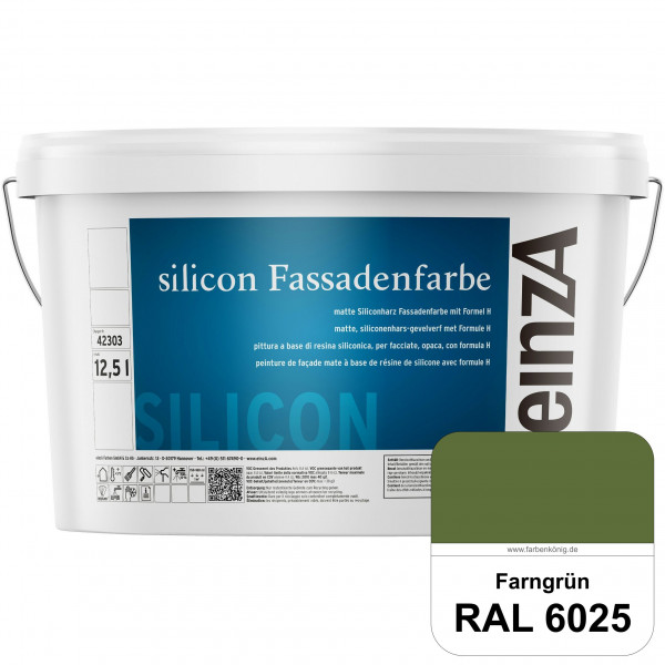 einzA silicon Fassadenfarbe (RAL 6025 Farngrün) Hochwertige Siliconharz-Fassadenfarbe