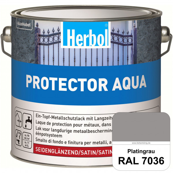 Protector Aqua (RAL 7036 Platingrau) Lack für Eisen, Stahl und NE-Metalle (Innen&Außen)