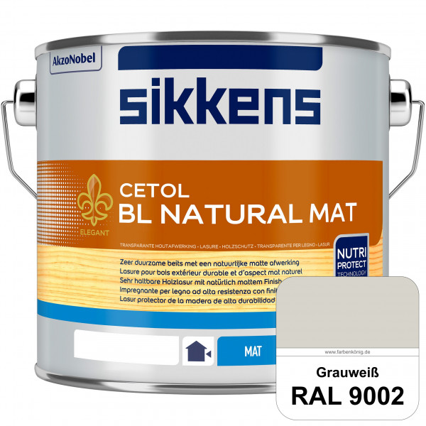 Cetol BL Natural Mat (RAL 9002 Grauweiß) Matte, wasserverdünnnbare Dünnschichtlasur