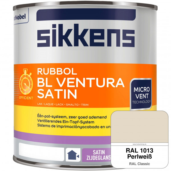 Rubbol BL Ventura Satin NEU (RAL 1013 Perlweiß) Seidenglanzlack (wasserbasiert) Fenster außen