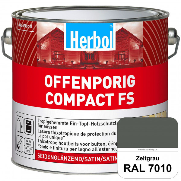 Offenporig Compact FS (RAL 7010 Zeltgrau) Rationelle & thixotrope Ein-Topf-Holzlasur (außen)