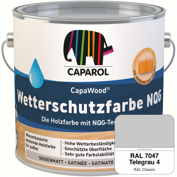 CapaWood® Wetterschutzfarbe NQG (RAL 7047 Telegrau 4) - ersetzt Capadur Wetterschutzfarbe NQG