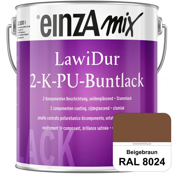 einzA LawiDur 2-K-PU-Buntlack - Seidenglanz (RAL 8024 Beigebraun)