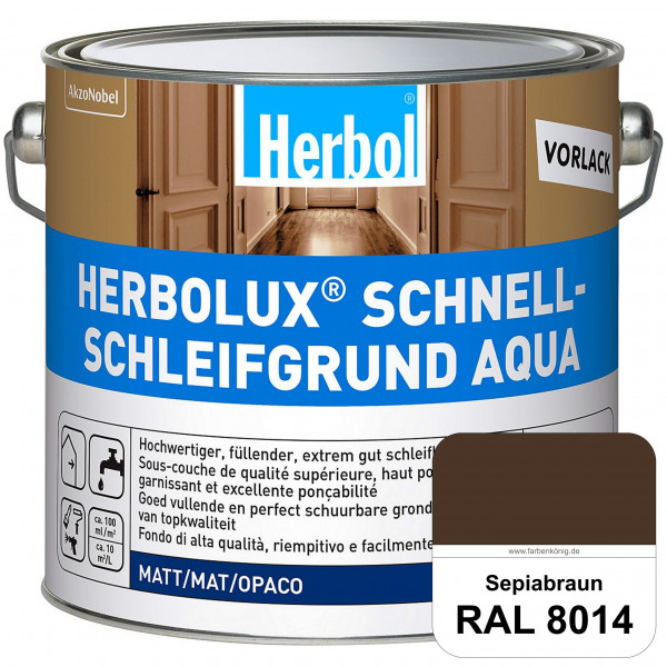 Schnellschleifgrund Aqua (RAL 8014 Sepiabraun) wasserverdünnbarer Vorlack mit hervorragender Schleif