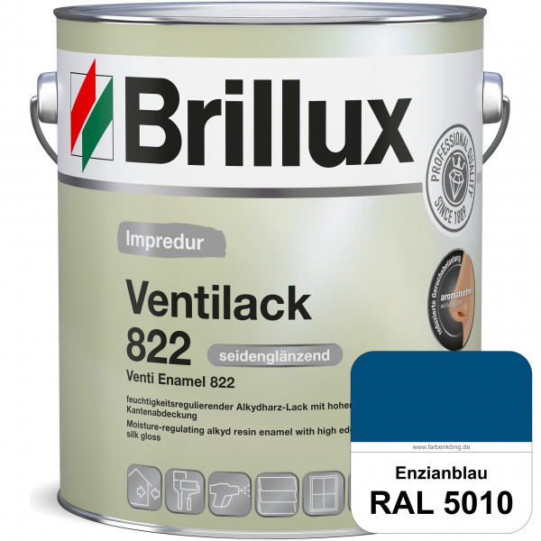 Impredur Ventilack 822 (RAL 5010 Enzianblau) Seidenglanzlack (lösemittelhaltig) Fenster & Türen inne
