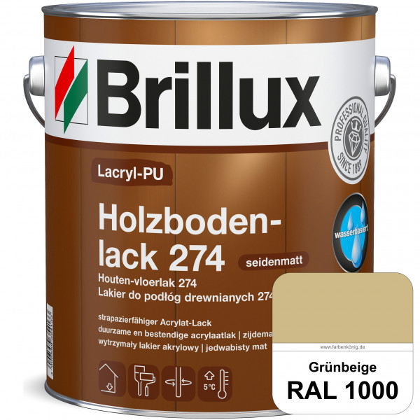 Lacryl-PU Holzbodenlack 274 (RAL 1000 Grünbeige) hochwertige & widerstandsfähige, deckende Versiegel