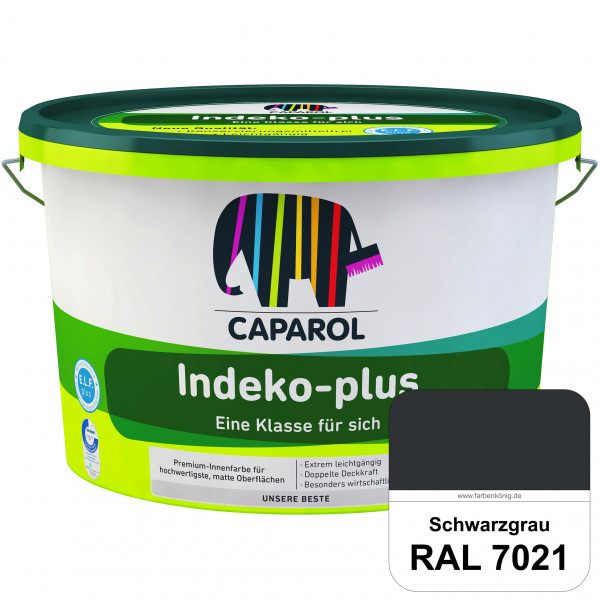 Indeko-plus (RAL 7021 Schwarzgrau) doppeldeckende matte & hochwertige Innenfarbe