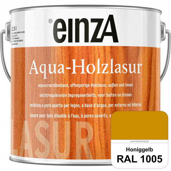 einzA Aqua-Holzlasur (RAL 1005 Honiggelb) wasserverdünnbare offenporige Holzlasur für Holzbauteile