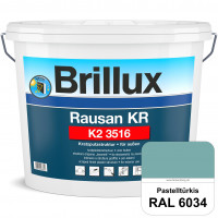 Rausan KR K2 3516 (RAL 6034 Pastelltürkis) Organisch gebundener Kratzputz für wetterbeständige Oberf