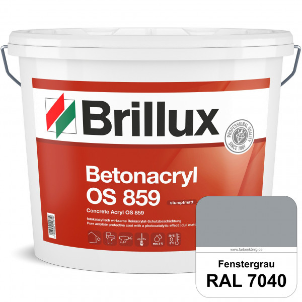 Betonacryl OS 859 (RAL 7040 Fenstergrau) Wetterbeständige Schutzbeschichtung für Betonflächen (Außen