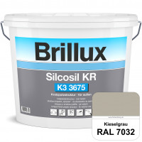 Silcosil KR K3 3675 (RAL 7032 Kieselgrau) siliconverstärkter Dekorputz, Kratzputzstruktur, wetterbes