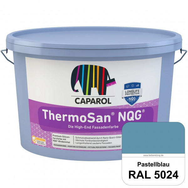 ThermoSan NQG (RAL 5024 Pastellblau) schmutzabweisende Siliconharz Fassadenfarbe mit Algen- und Pilz