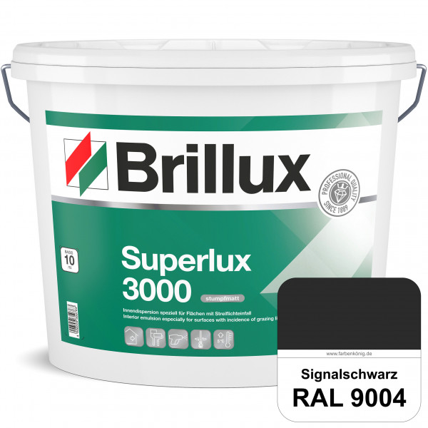 Superlux 3000 (RAL 9004 Signalschwarz) hoch deckende stumpfmatte Innen-Dispersionsfarbe - streiflich