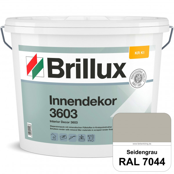 Innendekor ELF KR-K1 3603 (RAL 7044 Seidengrau) Kratzputz nach zur Erzielung dekorativer und strapaz