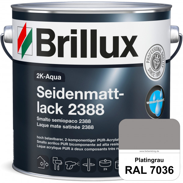 2K-Aqua Seidenmattlack 2388 (RAL 7036 Platingrau) mechanisch und chemisch hoch belastbar für außen &