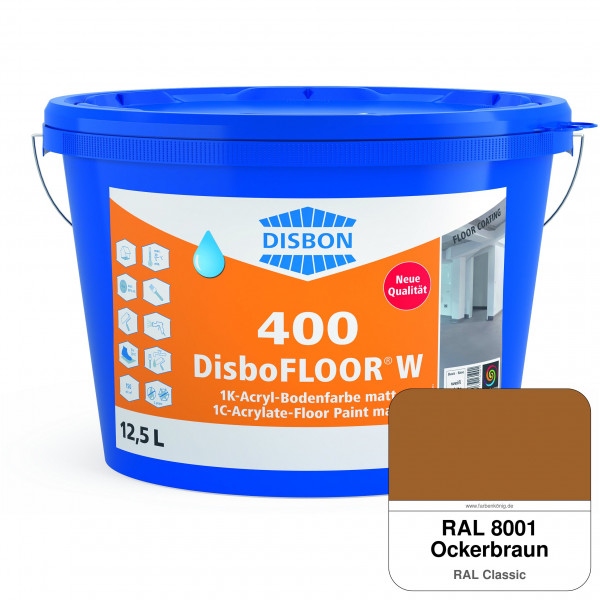 DisboFLOOR W 400 1K-Acryl-Bodenfarbe (RAL 8001 Ockerbraun)