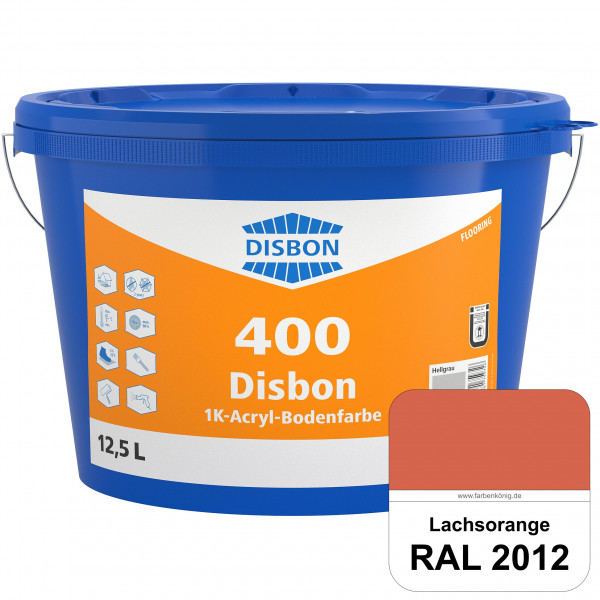 Disbon 400 1K-Acryl-Bodenfarbe (RAL 2012 Lachsorange) Dispersionsbeschichtung für mineralische Boden