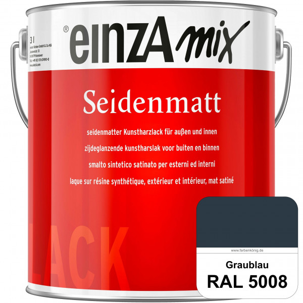 einzA Seidenmatt (RAL 5008 Graublau) Lösemittelhaltiger Seidenmattlack