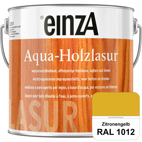 einzA Aqua-Holzlasur (RAL 1012 Zitronengelb) wasserverdünnbare offenporige Holzlasur für Holzbauteil