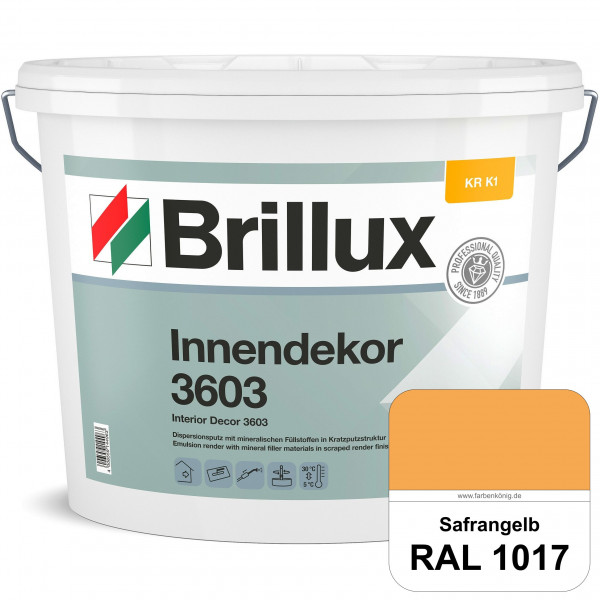 Innendekor ELF KR-K1 3603 (RAL 1017 Safrangelb) Kratzputz nach zur Erzielung dekorativer und strapaz