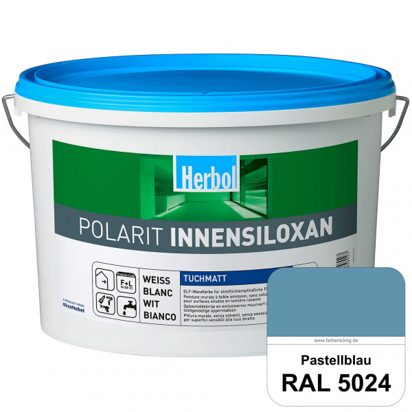Polarit Innensiloxan (RAL 5024 Pastellblau) Die Mineralmatte mit Super-Flächenwirkung für streiflich