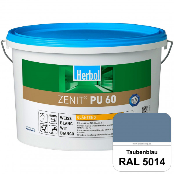 Zenit PU 60 (RAL 5014 Taubenblau) glänzende und strapazierfähige PU-Wandfarbe