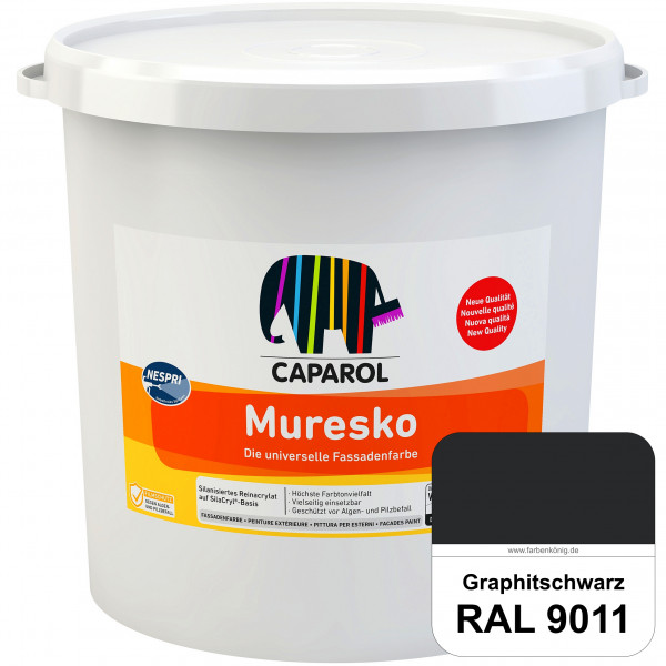 Muresko Nespri (R 30) (RAL 9011 Graphitschwarz) Silanisierte Reinacrylat-Fassadenfarbe auf SilaCryl®