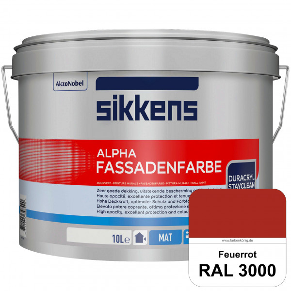 Alpha Fassadenfarbe (RAL 3000 Feuerrot)