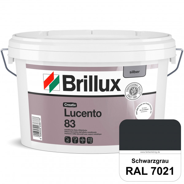Creativ Lucento 83 (RAL 7021 Schwarzgrau) Strapazierfähige Deko-Effektfarbe mit metallischer Oberflä