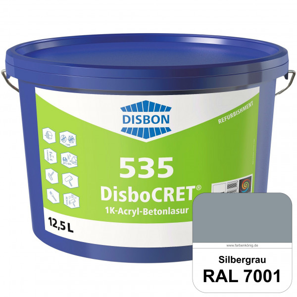 DisboCRET 535 1K-Acryl-Betonlasur (RAL 7001 Silbergrau) Schutzbeschichtung für Beton im Außenbereich