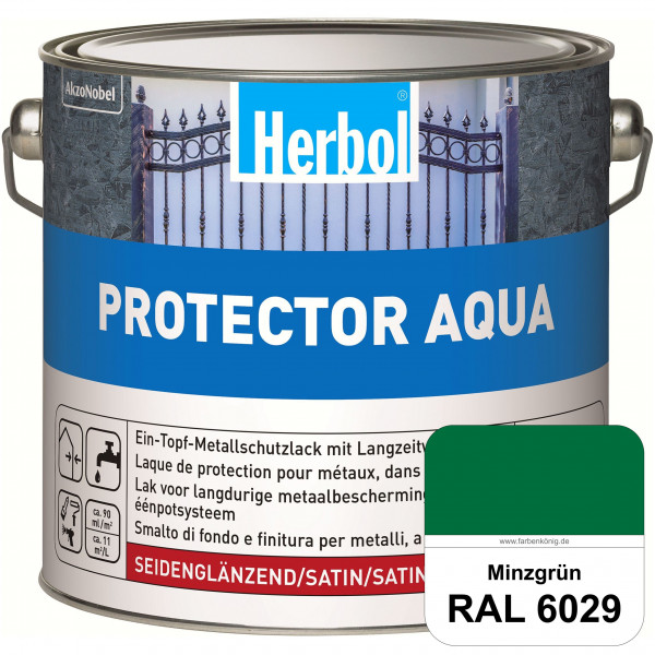 Protector Aqua (RAL 6029 Minzgrün) Lack für Eisen, Stahl und NE-Metalle (Innen&Außen)