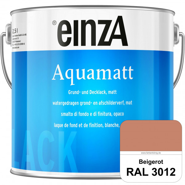einzA Aquamatt (RAL 3012 Beigerot) Wasserverdünnbare Vorstreichfarbe & matte Lackfarbe